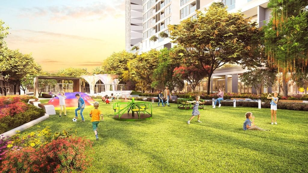 Sun Xuân Thủy Cầu Giấy 14 Khu vui chơi dành cho trẻ em với không gian xanh mát và các trò chơi an toàn, lý tưởng cho gia đình trẻ.