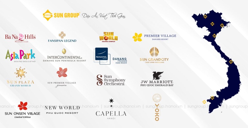 Sun Group - Chủ đầu tư dự án Sun Xuân Thủy Cầu Giấy 2 Các thương hiệu thuộc sở hữu của Sungroup